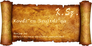Kovács Szultána névjegykártya